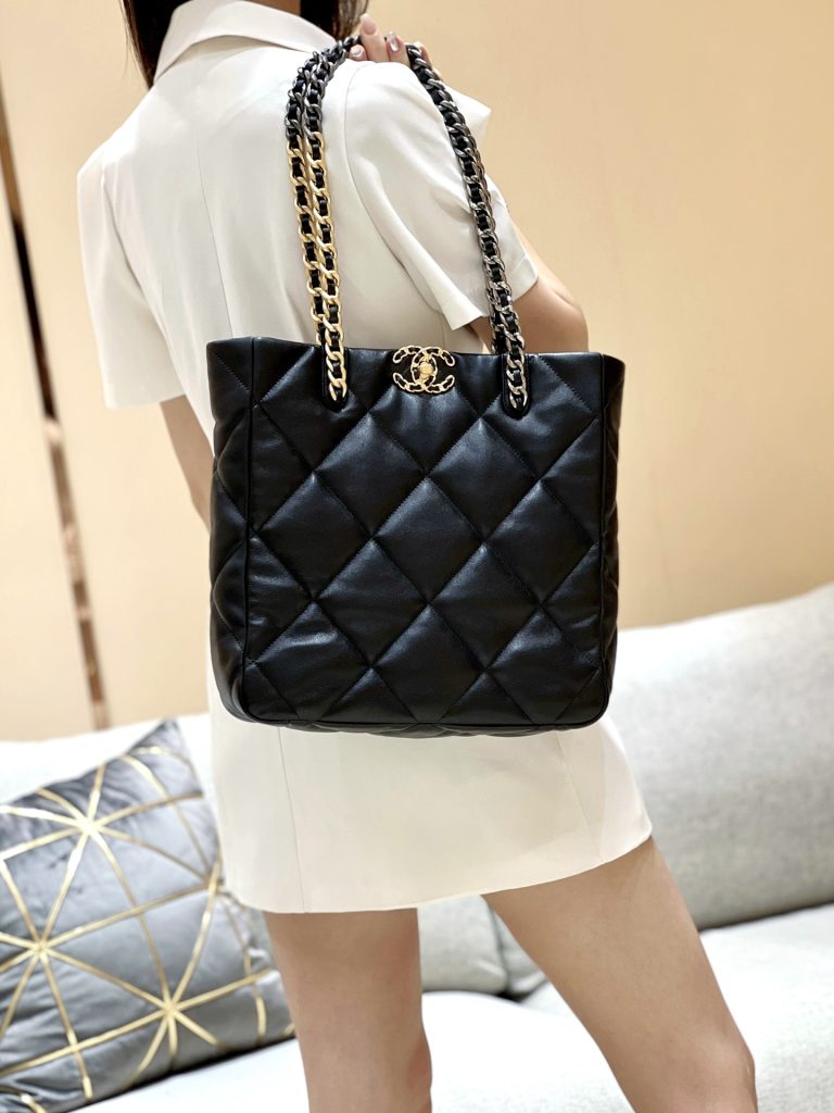 Chanel 19 Shopping Tote on Hand